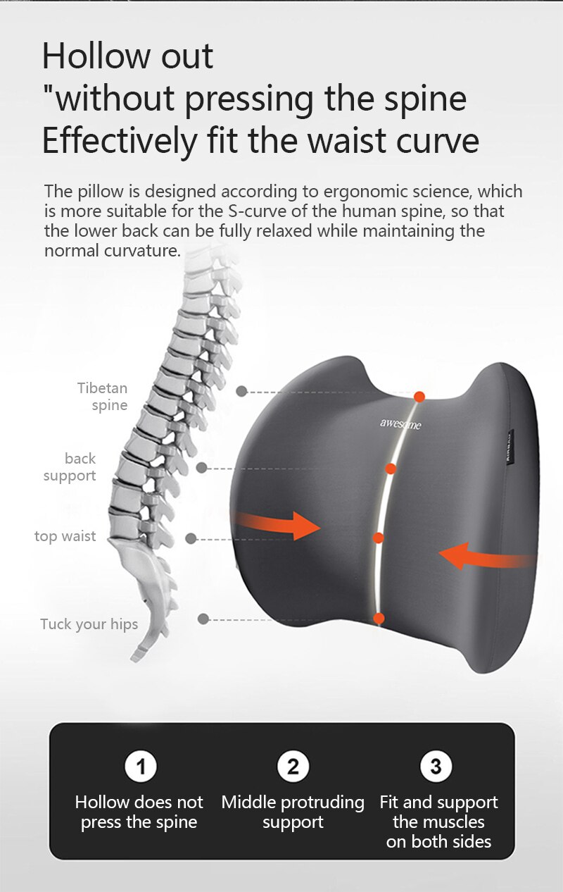 Car Pillow Memory Foam Neck Pillow Cervical Lumbar Support Car Headrest Back Pad Back Pillow Office Car Interior Accessories Car Pillow Memory Foam Neck Pillow Cervical Lumbar Support Car Headrest Back Pad Back Pillow Office Car Interior Accessories