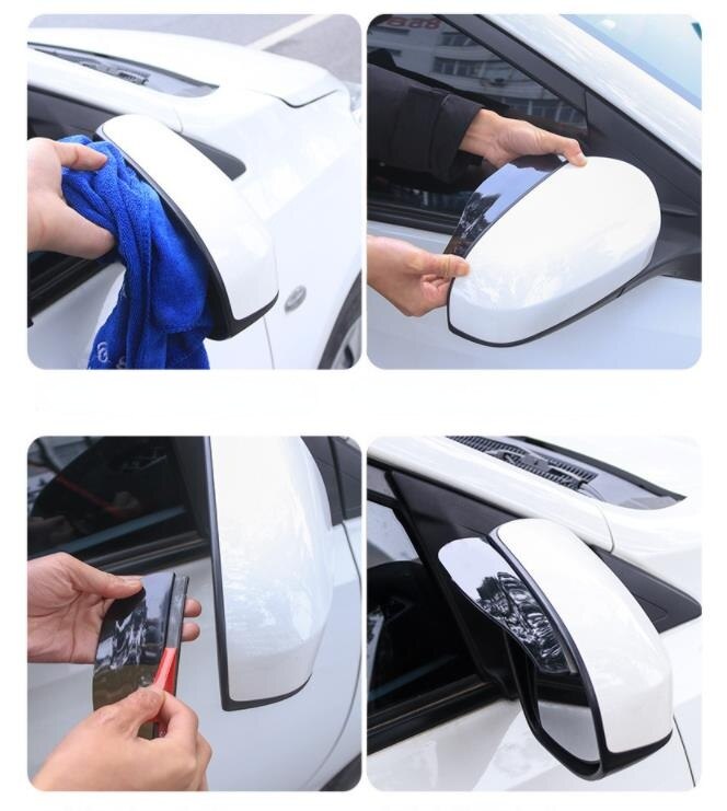 1Pair Rear View Side Mirror Rain Board Eyebrow Guard Sun Visor Car Accessories Color Black / Transparent