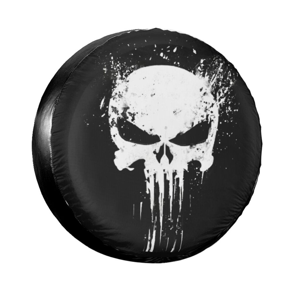 Skeleton Skull Spare Tire Cover Weatherproof Dust-Proof Heavy Metal Wheel Covers for Jeep Pajero 14" 15" 16" 17" Inch