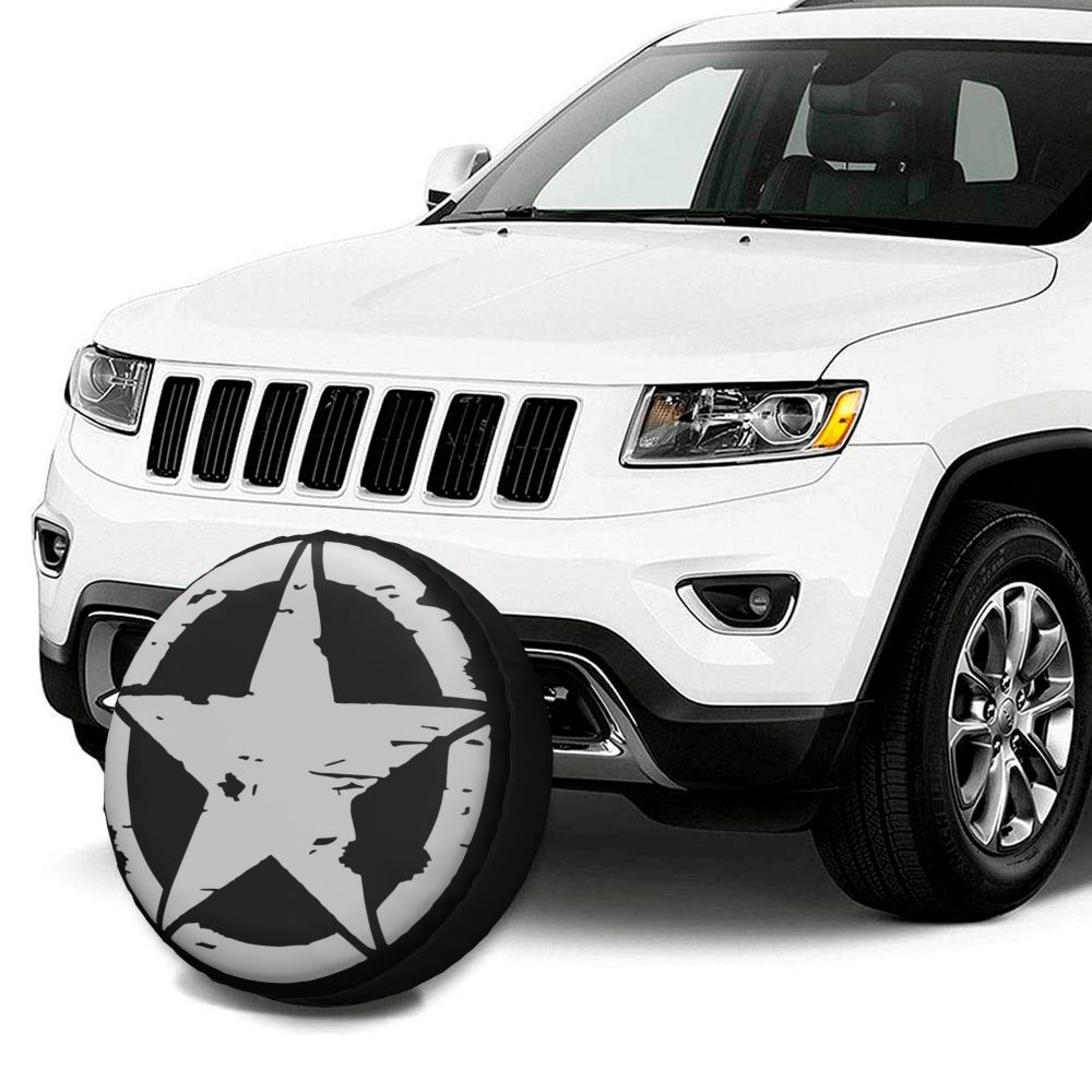 Military Tactical Star Spare Wheel Tire Cover for Grand Cherokee Jeep RV SUV Camper Vehicle Accessories 14" 15" 16" 17" Military Tactical Star Spare Wheel Tire Cover for Grand Cherokee Jeep RV SUV Camper Vehicle Accessories 14" 15" 16" 17"