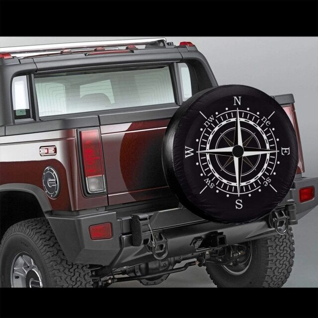 Spare Tire Covers Compass Shield Wheel Covers Rv Tire Covers Sun-Proof Weather-Proof for Trailer RV SUV Truck Camper