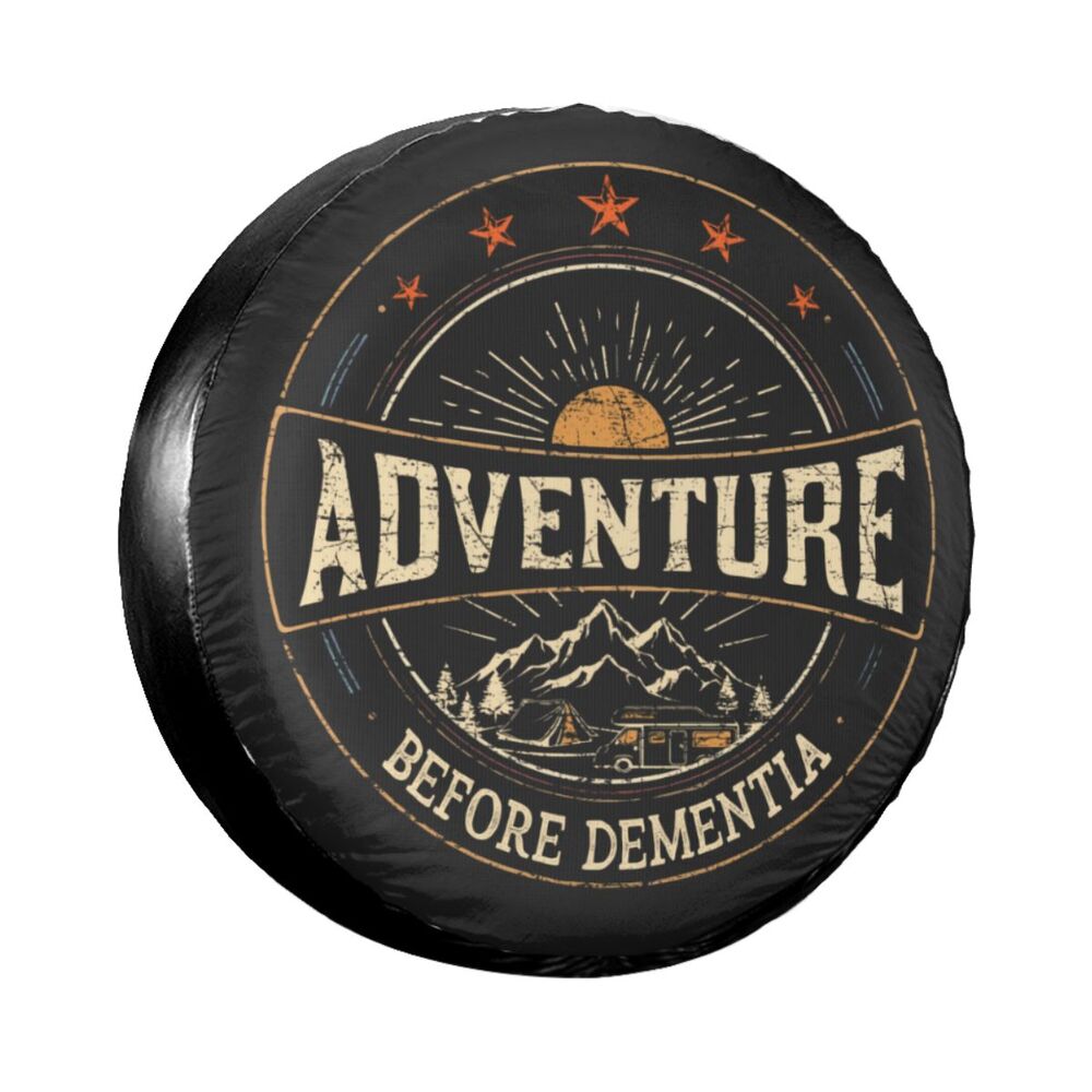 Funny Adventure Camper Travel Spare Wheel Tire Cover for Jeep Honda Mountain Dust-Proof Vehicle Accessories 14" 15" 16" 17"