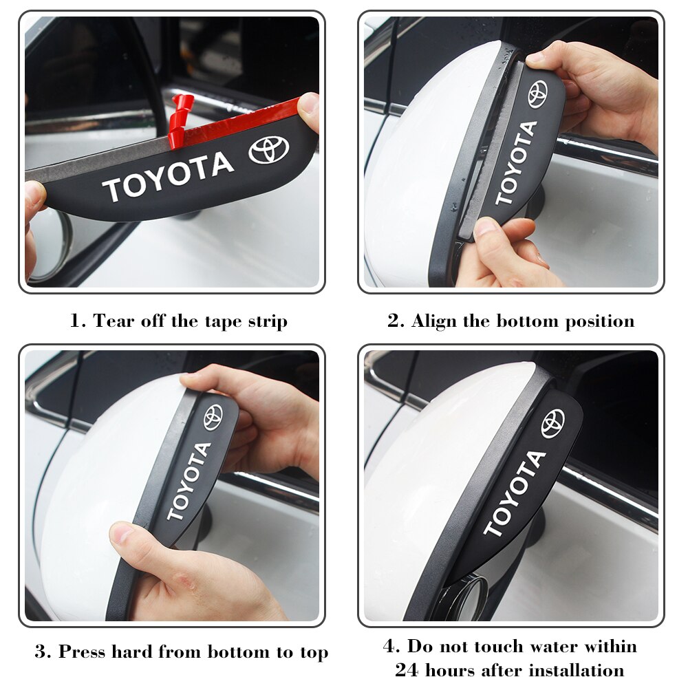 2Pcs PVC Car Rear View Mirror Sticker Rain Eyebrow Auto Side Mirror RainProof Cover For Toyota Camry Chr Corolla Rav4 Highlander