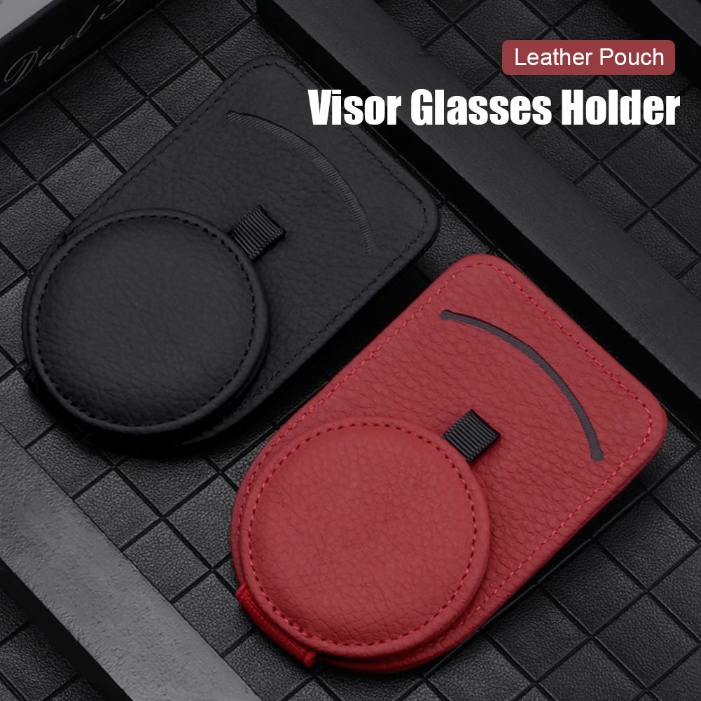 Leather Car Sun Visor Glasses Case Holder Sunglasses Clip Mount Multifunction Portable Clip Auto Interior Accessories Woman Leather Car Sun Visor Glasses Case Holder Sunglasses Clip Mount Multifunction Portable Clip Auto Interior Accessories Woman