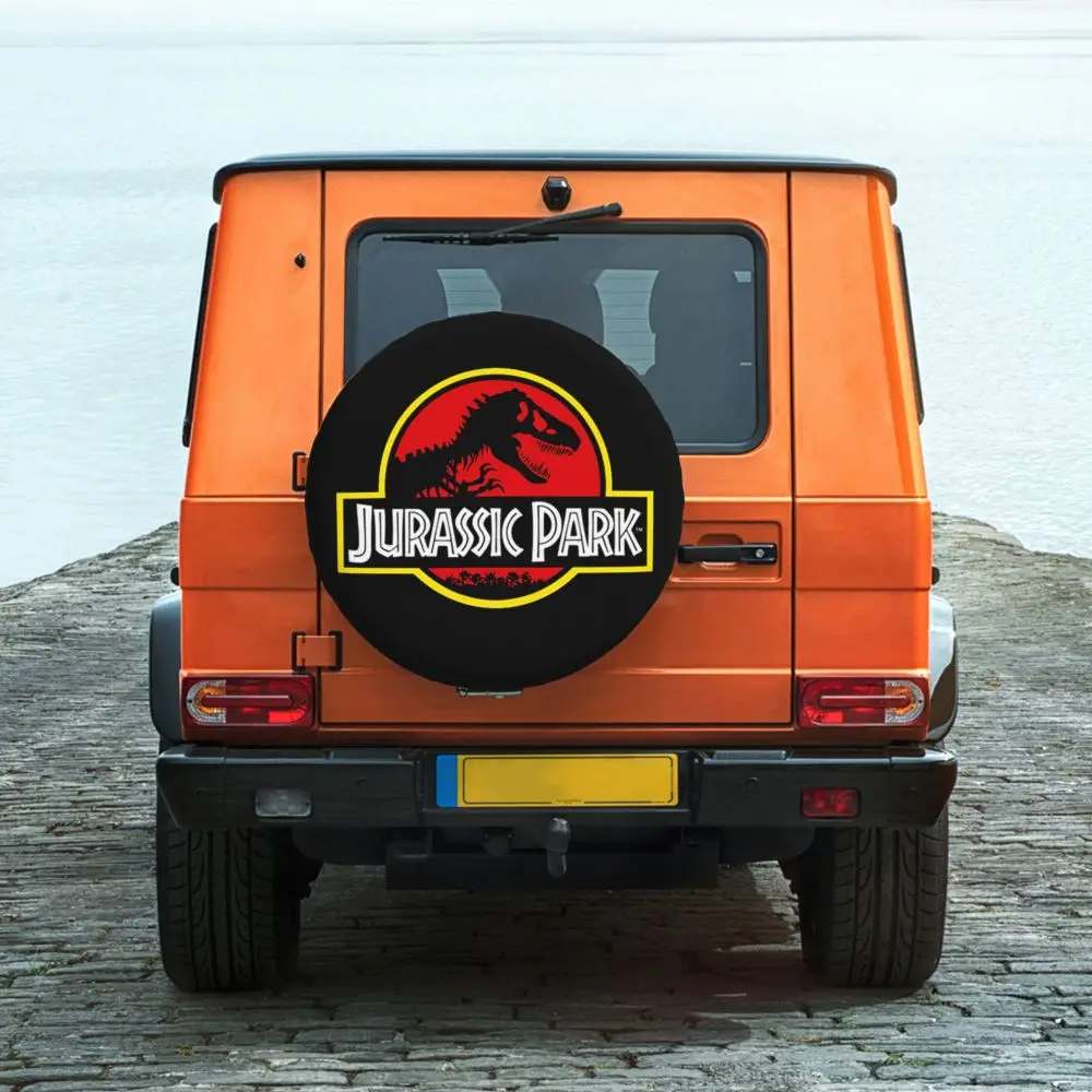 Custom Jurassic Park Dinosaur Print Spare Wheel Cover for Suzuki Mitsubish 4x4 Trailer Tire Protector 14