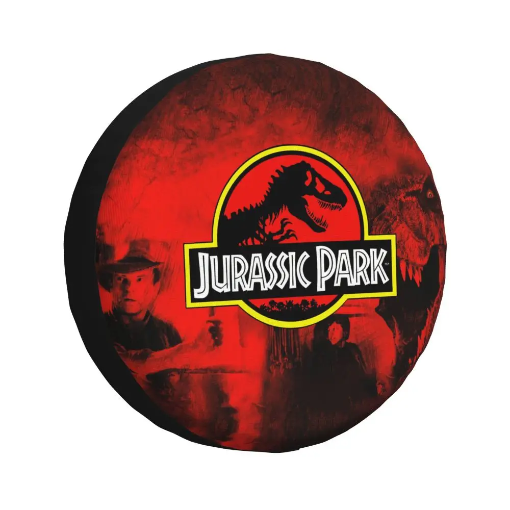 Custom Jurassic Park Dinosaur Print Spare Wheel Cover for Suzuki Mitsubish 4x4 Trailer Tire Protector 14