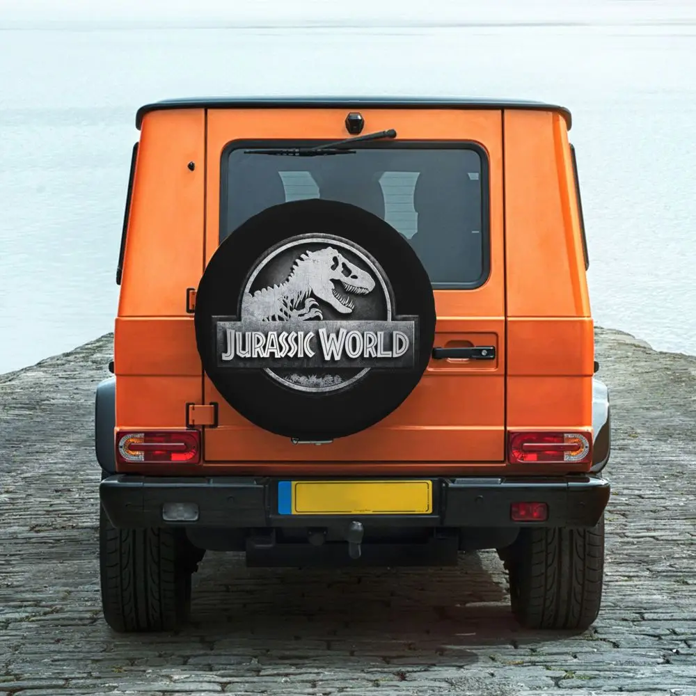 Custom Jurassic Park Dinosaur Print Spare Wheel Cover for Suzuki Mitsubish 4x4 Trailer Tire Protector 14