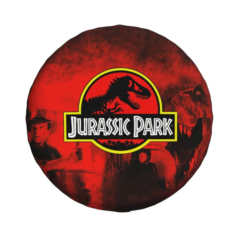 Custom Jurassic Park Dinosaur Print Spare Wheel Cover for Suzuki Mitsubish 4x4 Trailer Tire Protector 14