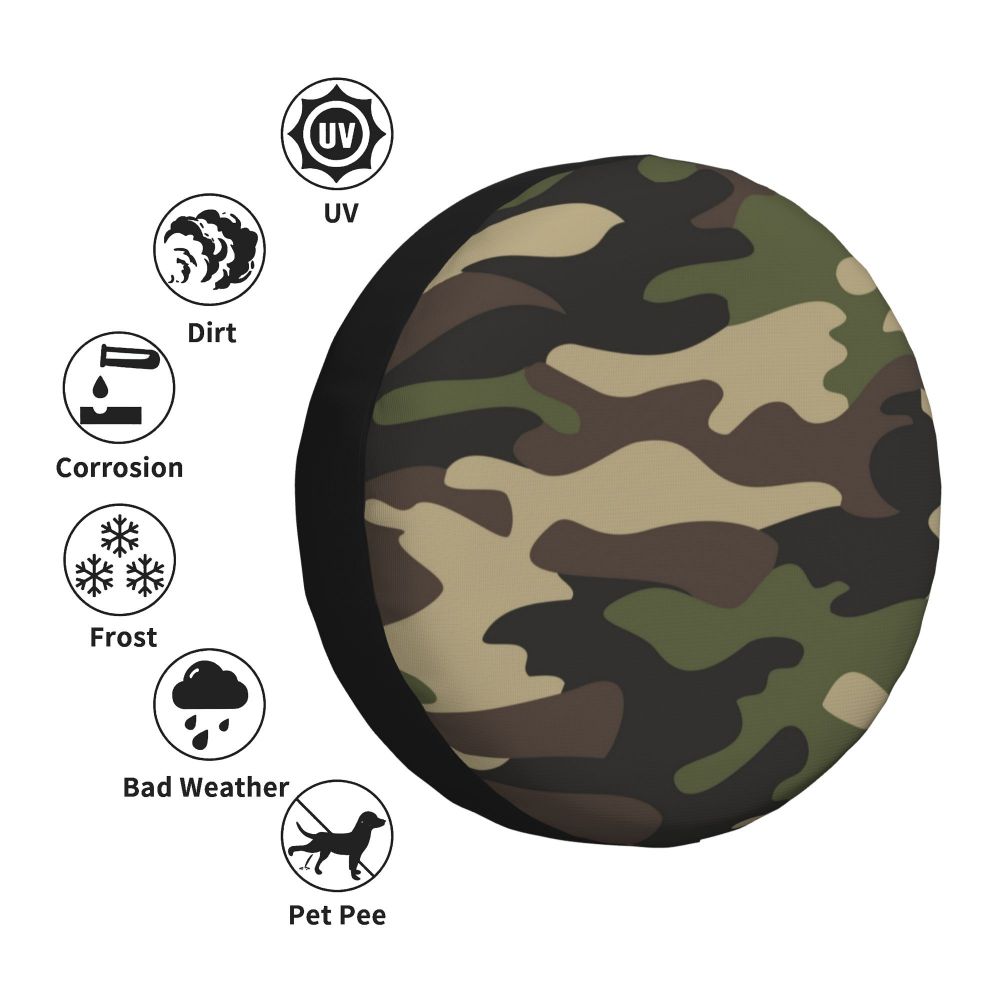 Custom Green Brown Military Camouflage Spare Tire Cover for Honda CRV Army Jungle Camo 4WD 4x4 SUV Car Wheel Protectors