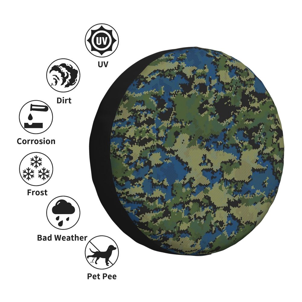 Custom Green Brown Military Camouflage Spare Tire Cover for Honda CRV Army Jungle Camo 4WD 4x4 SUV Car Wheel Protectors
