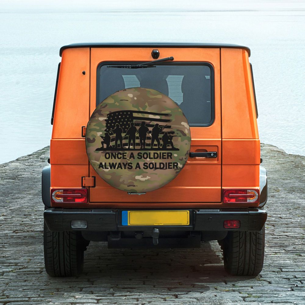 Custom Green Brown Military Camouflage Spare Tire Cover for Honda CRV Army Jungle Camo 4WD 4x4 SUV Car Wheel Protectors