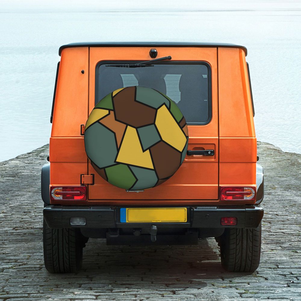 Custom Green Brown Military Camouflage Spare Tire Cover for Honda CRV Army Jungle Camo 4WD 4x4 SUV Car Wheel Protectors