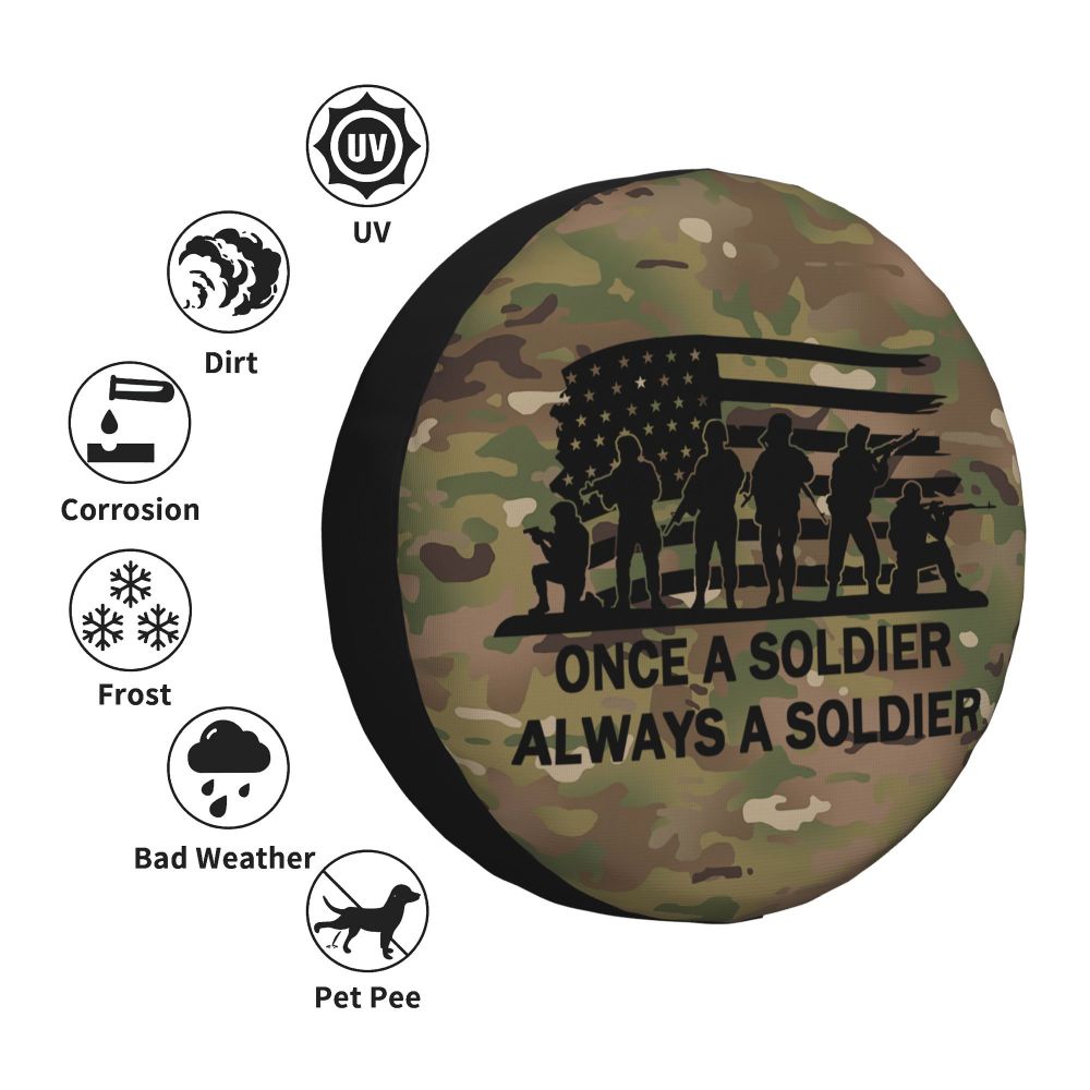 Custom Green Brown Military Camouflage Spare Tire Cover for Honda CRV Army Jungle Camo 4WD 4x4 SUV Car Wheel Protectors