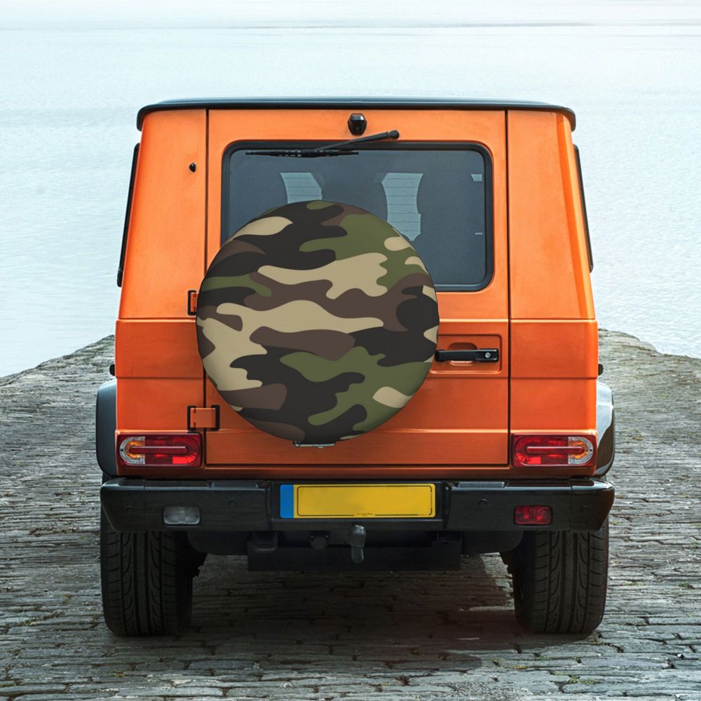 Custom Green Brown Military Camouflage Spare Tire Cover for Honda CRV Army Jungle Camo 4WD 4x4 SUV Car Wheel Protectors