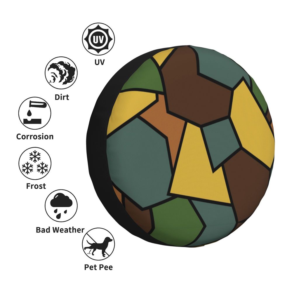 Custom Green Brown Military Camouflage Spare Tire Cover for Honda CRV Army Jungle Camo 4WD 4x4 SUV Car Wheel Protectors
