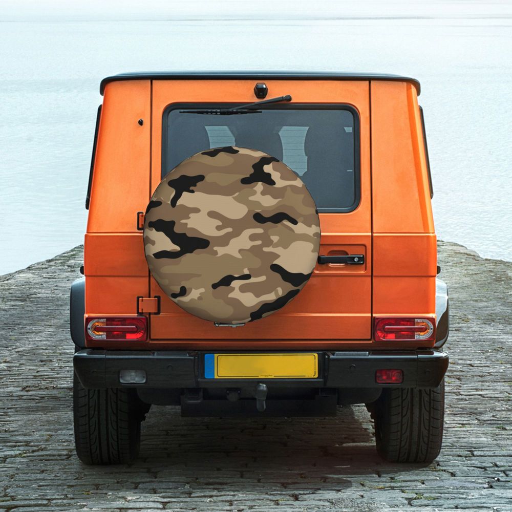Custom Green Brown Military Camouflage Spare Tire Cover for Honda CRV Army Jungle Camo 4WD 4x4 SUV Car Wheel Protectors